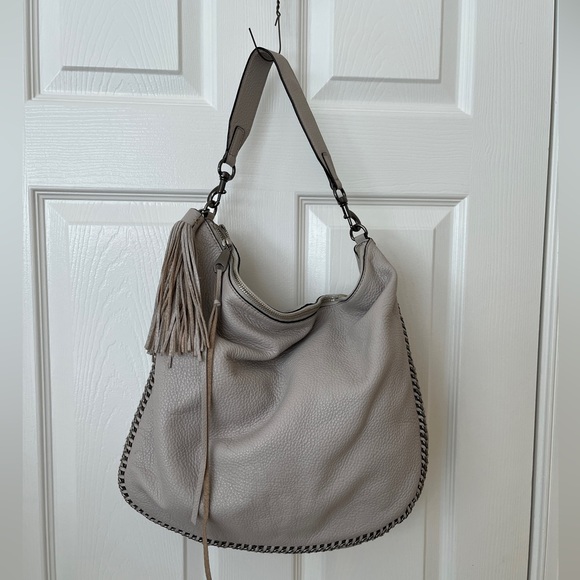 Rebecca Minkoff Hobo in Stone Putty Beige Leather with Tassel - Picture 8 of 13